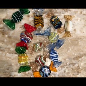 11 vintage Murano glass candies